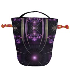 Fractal Purple Elements Violet Drawstring Bucket Bag