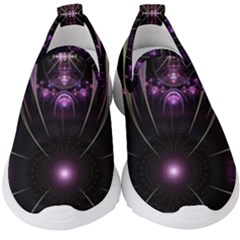 Fractal Purple Elements Violet Kids  Slip On Sneakers