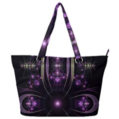 Fractal Purple Elements Violet Full Print Shoulder Bag by Wegoenart