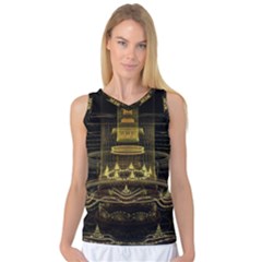 Fractal City Geometry Lights Night Women s Basketball Tank Top