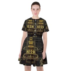 Fractal City Geometry Lights Night Sailor Dress