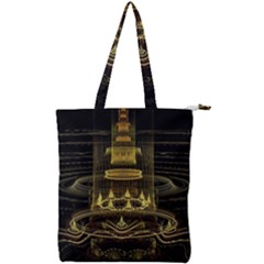 Fractal City Geometry Lights Night Double Zip Up Tote Bag