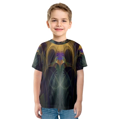 Fractal Colorful Pattern Design Kids  Sport Mesh Tee by Wegoenart