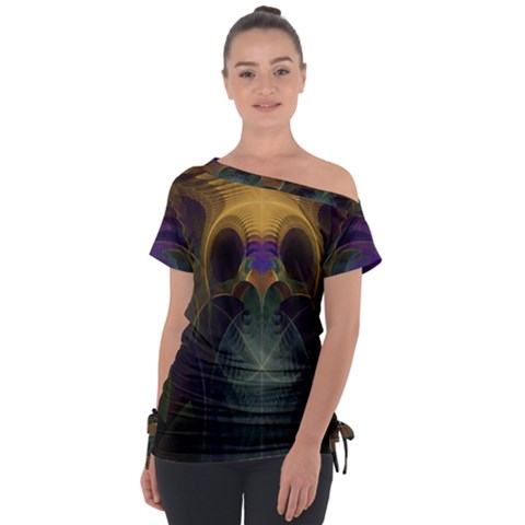 Fractal Colorful Pattern Design Tie-up Tee by Wegoenart