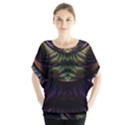 Fractal Colorful Pattern Fantasy Batwing Chiffon Blouse View1