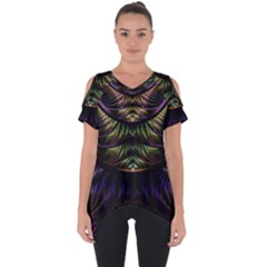 Fractal Colorful Pattern Fantasy Cut Out Side Drop Tee by Wegoenart