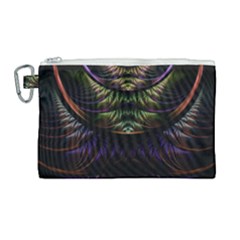 Fractal Colorful Pattern Fantasy Canvas Cosmetic Bag (large) by Wegoenart