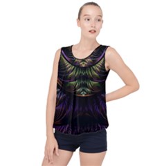 Fractal Colorful Pattern Fantasy Bubble Hem Chiffon Tank Top