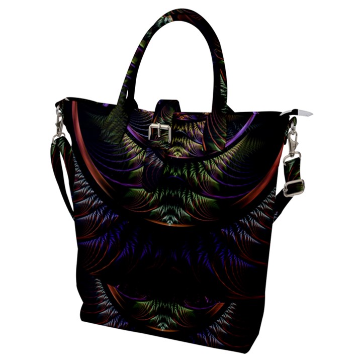 Fractal Colorful Pattern Fantasy Buckle Top Tote Bag