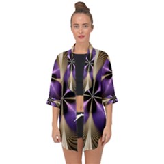 Fractal Glow Flowing Fantasy Open Front Chiffon Kimono by Wegoenart