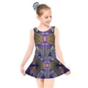 Fractal Blue Tin Pattern Texture Kids  Skater Dress Swimsuit View1