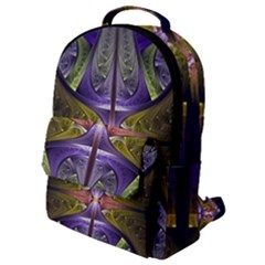 Fractal Blue Tin Pattern Texture Flap Pocket Backpack (small)