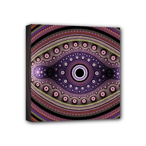 Fractal Pink Eye Fantasy Pattern Mini Canvas 4  X 4  (stretched) by Wegoenart