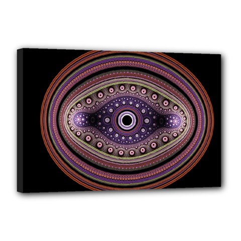 Fractal Pink Eye Fantasy Pattern Canvas 18  X 12  (stretched) by Wegoenart