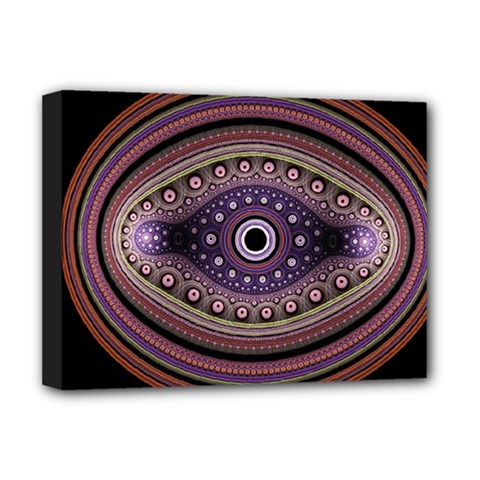 Fractal Pink Eye Fantasy Pattern Deluxe Canvas 16  X 12  (stretched)  by Wegoenart