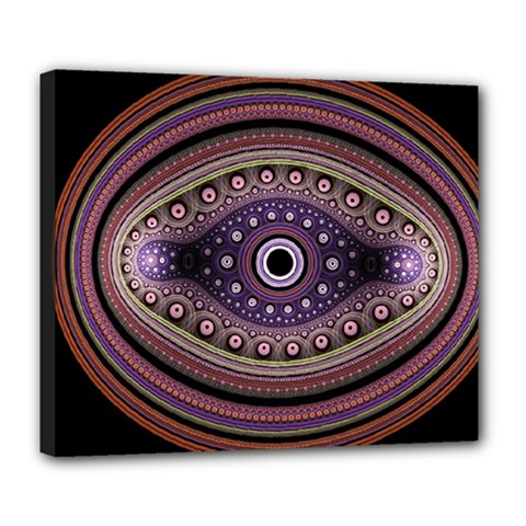 Fractal Pink Eye Fantasy Pattern Deluxe Canvas 24  X 20  (stretched) by Wegoenart