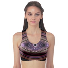 Fractal Pink Eye Fantasy Pattern Sports Bra by Wegoenart