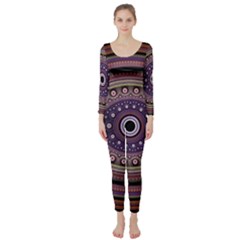 Fractal Pink Eye Fantasy Pattern Long Sleeve Catsuit by Wegoenart