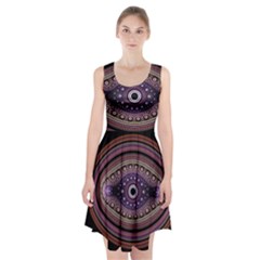 Fractal Pink Eye Fantasy Pattern Racerback Midi Dress by Wegoenart