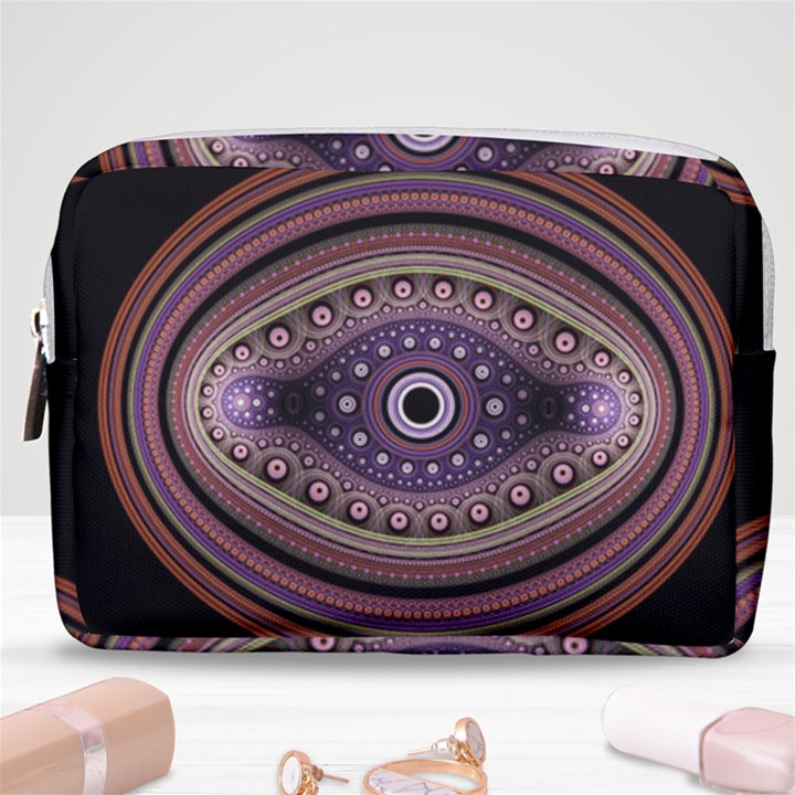 Fractal Pink Eye Fantasy Pattern Make Up Pouch (Medium)