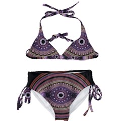 Fractal Pink Eye Fantasy Pattern Kids  Classic Bikini Set