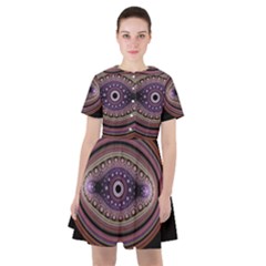 Fractal Pink Eye Fantasy Pattern Sailor Dress