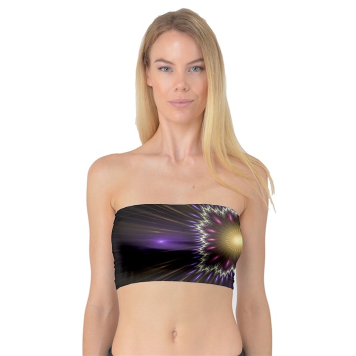 Fractal Rays Geometry Space Glow Bandeau Top