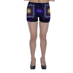 Fractal Rays Geometry Space Glow Skinny Shorts by Wegoenart