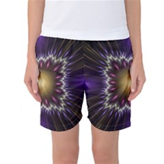 Fractal Rays Geometry Space Glow Women s Basketball Shorts by Wegoenart