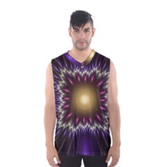 Fractal Rays Geometry Space Glow Men s Basketball Tank Top by Wegoenart