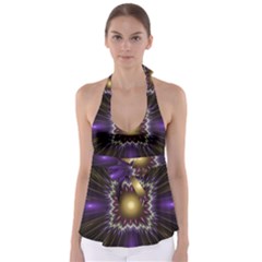 Fractal Rays Geometry Space Glow Babydoll Tankini Top by Wegoenart