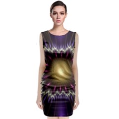 Fractal Rays Geometry Space Glow Classic Sleeveless Midi Dress