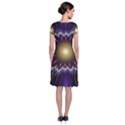 Fractal Rays Geometry Space Glow Short Sleeve Front Wrap Dress View2