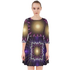 Fractal Rays Geometry Space Glow Smock Dress by Wegoenart