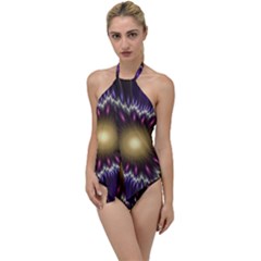 Fractal Rays Geometry Space Glow Go With The Flow One Piece Swimsuit by Wegoenart