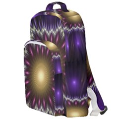 Fractal Rays Geometry Space Glow Double Compartment Backpack