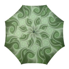 Fractal Green White St Patricks Day Golf Umbrellas by Wegoenart