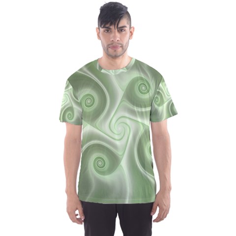 Fractal Green White St Patricks Day Men s Sports Mesh Tee by Wegoenart