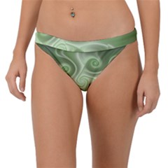 Fractal Green White St Patricks Day Band Bikini Bottom by Wegoenart