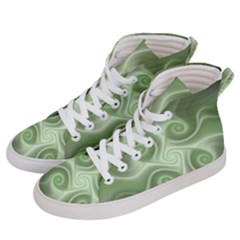 Fractal Green White St Patricks Day Men s Hi-top Skate Sneakers by Wegoenart