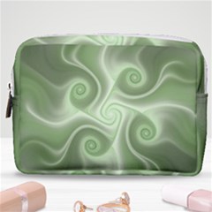 Fractal Green White St Patricks Day Make Up Pouch (medium)