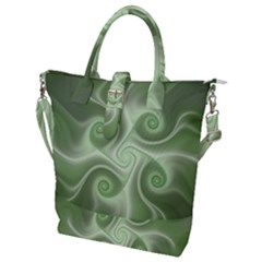 Fractal Green White St Patricks Day Buckle Top Tote Bag