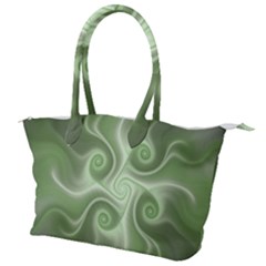 Fractal Green White St Patricks Day Canvas Shoulder Bag by Wegoenart