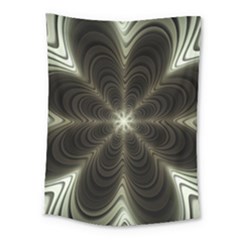 Fractal Silver Waves Texture Medium Tapestry by Wegoenart