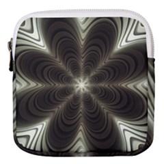 Fractal Silver Waves Texture Mini Square Pouch by Wegoenart