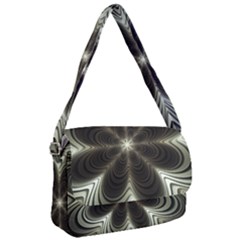 Fractal Silver Waves Texture Courier Bag