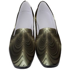 Fractal Silver Waves Texture Women s Classic Loafer Heels