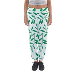 Leaves Foliage Green Wallpaper Women s Jogger Sweatpants by Wegoenart