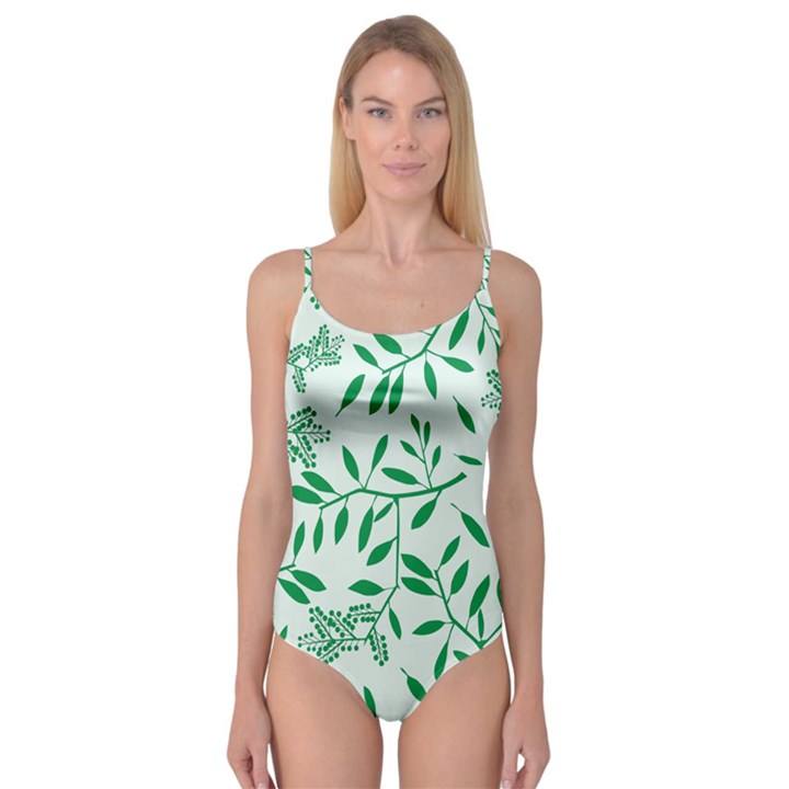 Leaves Foliage Green Wallpaper Camisole Leotard 