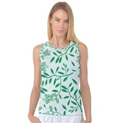 Leaves Foliage Green Wallpaper Women s Basketball Tank Top